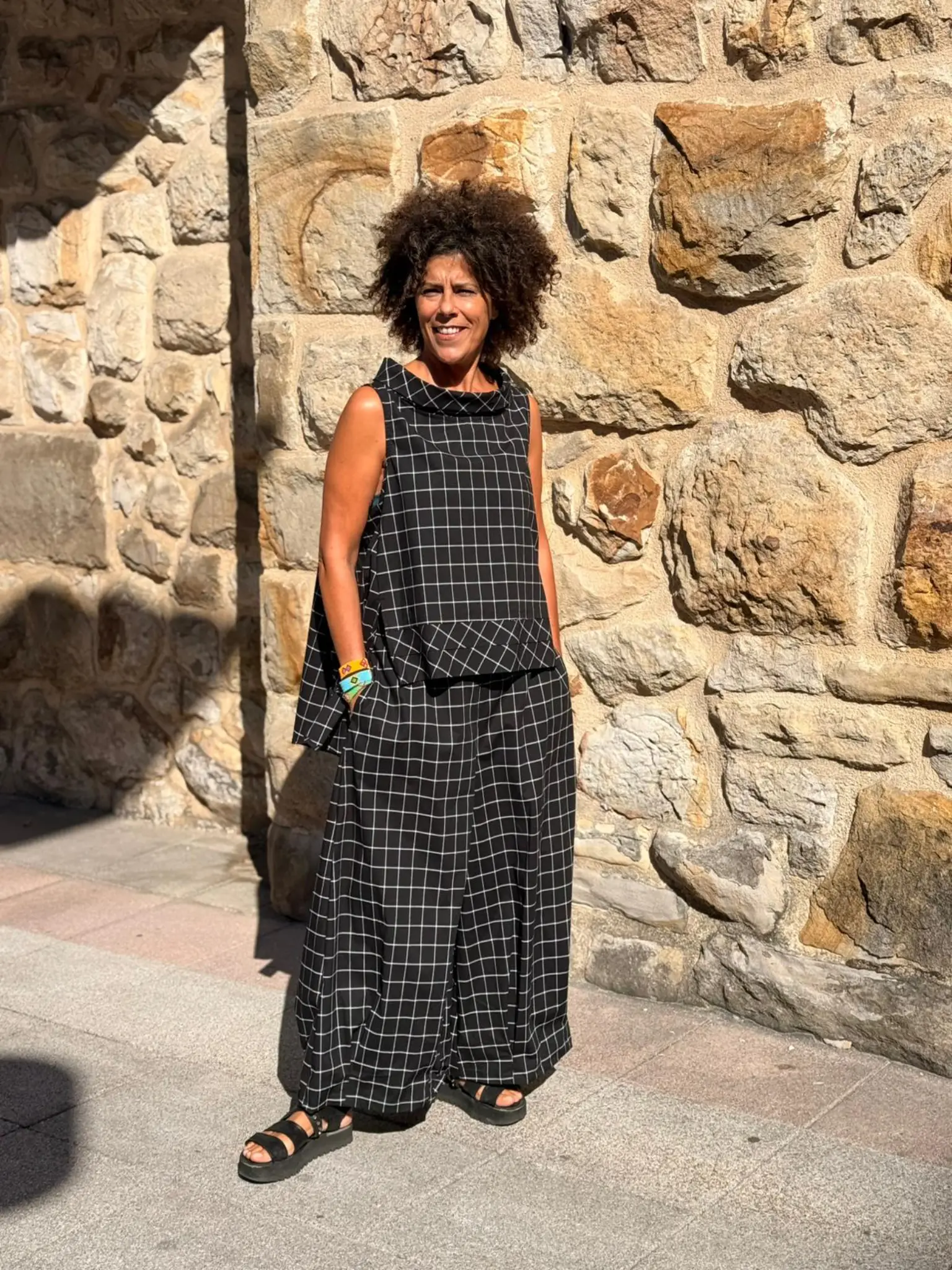Pantalón ancho Ajedrez